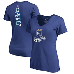 Salvador Perez Kansas City Royals Women's Backer V-Neck T-Shirt - MLB T-shirts