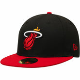Black/Red Miami Heat Team Color 2Tone 59FIFTY Fitted Hat | NBA