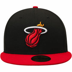 Black/Red Miami Heat Team Color 2Tone 59FIFTY Fitted Hat | NBA