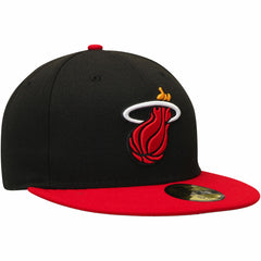 Black/Red Miami Heat Team Color 2Tone 59FIFTY Fitted Hat | NBA