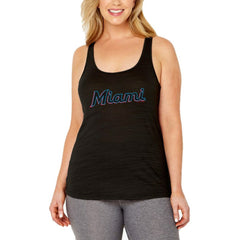 Miami Marlins Soft as a Grape Women's Plus Size Swing for the Fences Racerback Tank Top - MLB Tanks