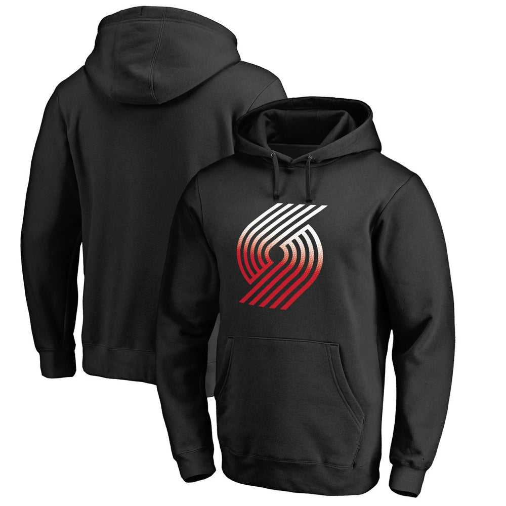 Black Portland Trail Blazers Gradient Logo Pullover Hoodie | NBA