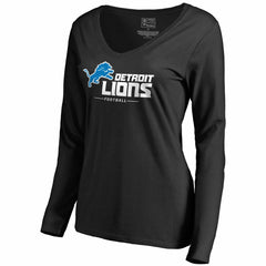 Detroit Lions Women's Team Lockup V-Neck Long Sleeve T-Shirt | NFL Online