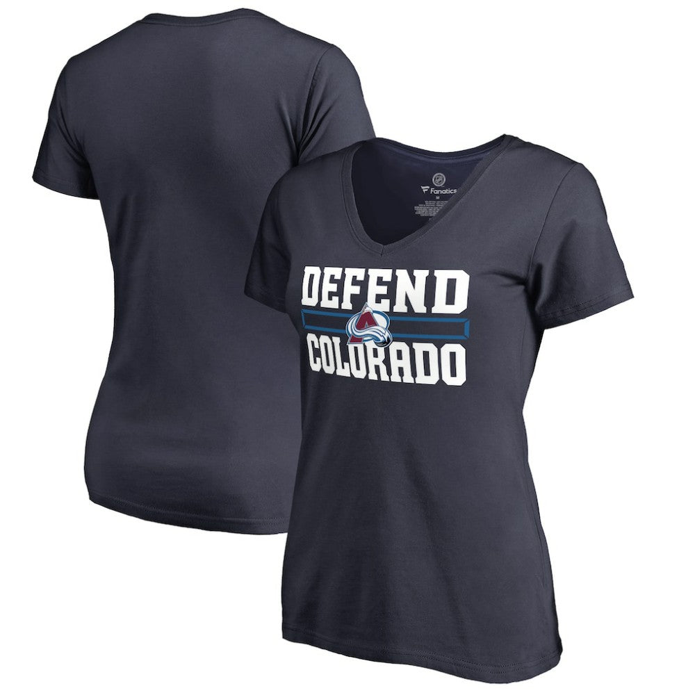 Colorado Avalanche Women's Hometown Collection Defend V-Neck T-Shirt - NHL T-shirts