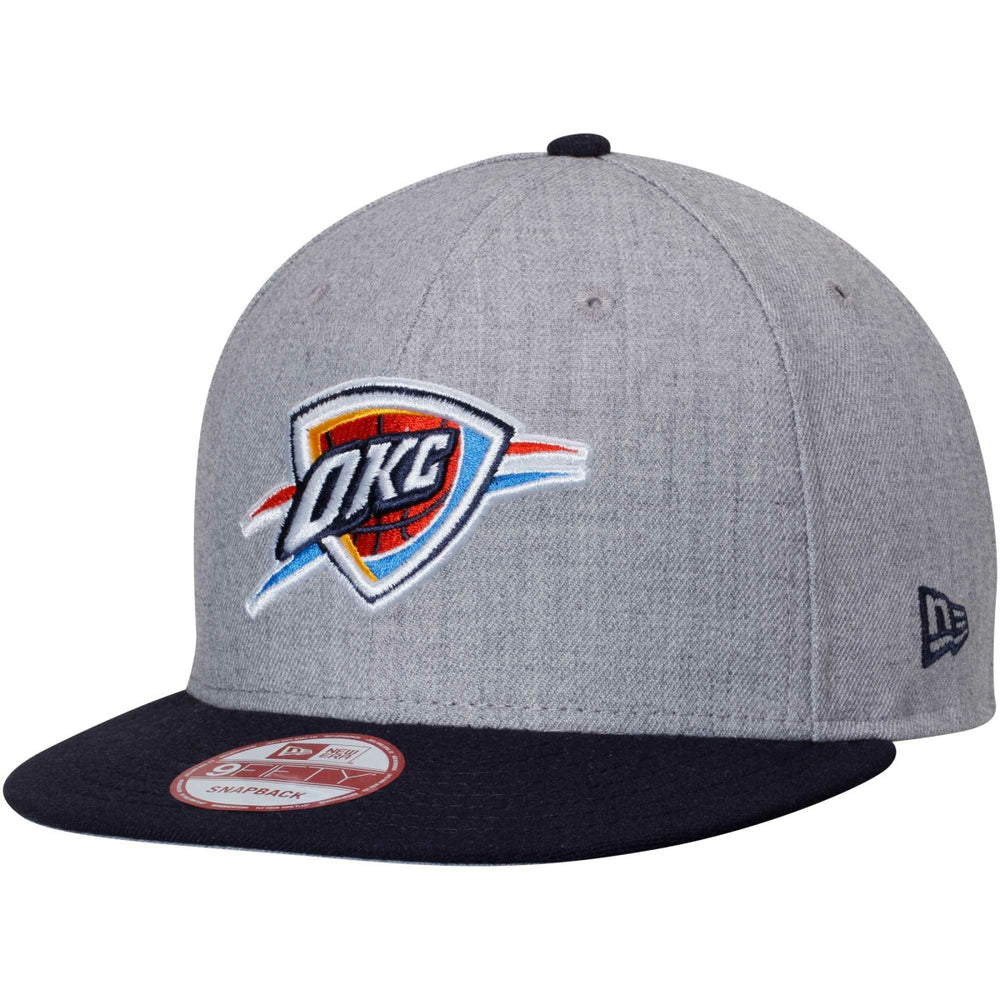 Heathered Gray/Navy Oklahoma City Thunder Two-Tone 9FIFTY Snapback Adjustable Hat | NBA