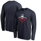 Navy New Orleans Pelicans Gradient Logo Long Sleeve T-Shirt | NBA