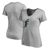 Miami Marlins Women's Cooperstown Collection Forbes V-Neck T-Shirt - MLB T-shirts
