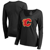 Calgary Flames Women's Primary Logo Long Sleeve T-Shirt - NHL T-shirts