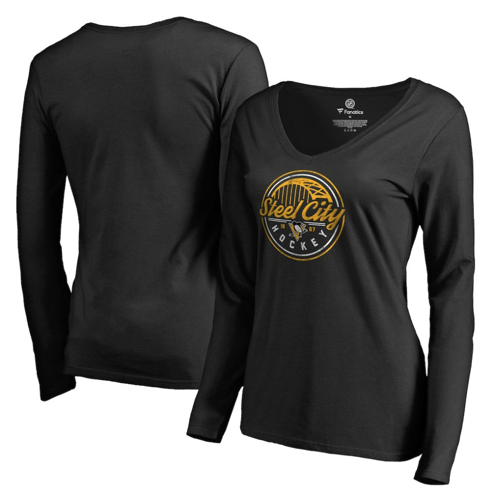 Pittsburgh Penguins Women's Hometown Collection Steel City Long Sleeve T-Shirt - NHL T-shirts