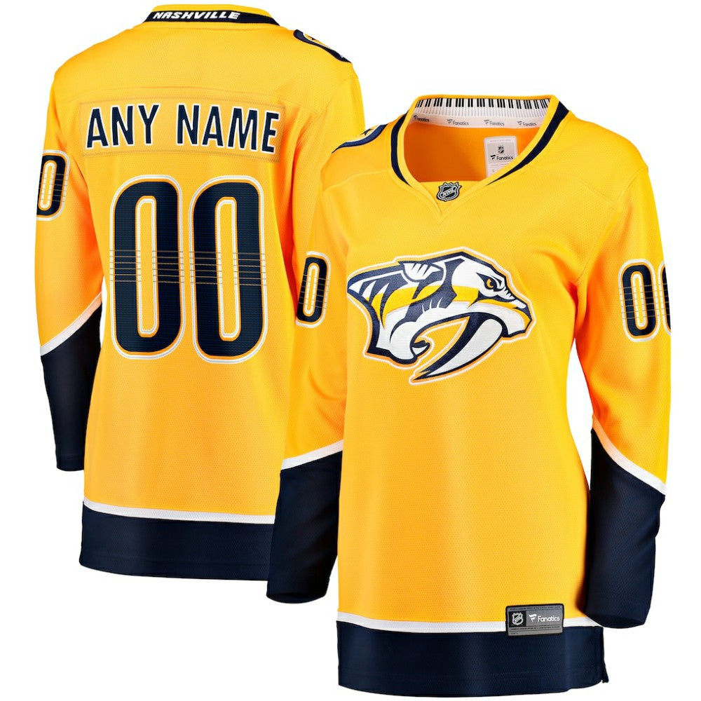 Nashville Predators Fanatics Women's Home Breakaway Custom Jersey - NHL Jerseys