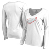 Detroit Red Wings Women's White Out Long Sleeve T-Shirt - NHL T-shirts