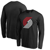 Black Portland Trail Blazers Fresh Primary Logo Long Sleeve T-Shirt | NBA