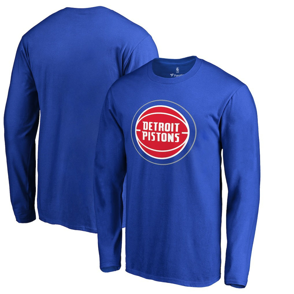 Royal Detroit Pistons Primary Logo 2 Long Sleeve T-Shirt sale | NBA