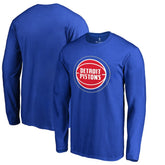 Royal Detroit Pistons Primary Logo 2 Long Sleeve T-Shirt sale | NBA