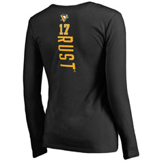 Bryan Rust Pittsburgh Penguins Women's Backer Name & Number Long Sleeve V-Neck T-Shirt - NHL T-shirts