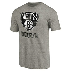 Heather Gray Brooklyn Nets Distressed Team Logo Tri-Blend T-Shirt | NBA