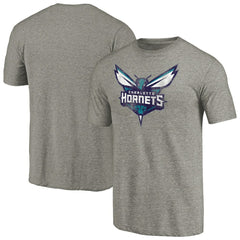 Heather Gray Charlotte Hornets Distressed Team Logo Tri-Blend T-Shirt | NBA