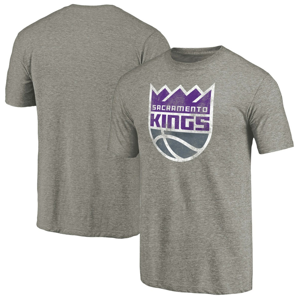 Heather Gray Sacramento Kings Distressed Team Logo Tri-Blend T-Shirt | NBA