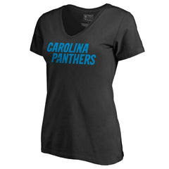 Carolina Panthers Women's Wordmark V-Neck T-Shirt | NFL Discount
