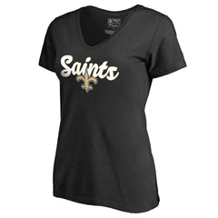 New Orleans Saints Women's Freehand V-Neck T-Shirt | NFL New