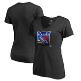 New York Rangers Women's Midnight Mascot V-Neck T-Shirt - NHL T-shirts