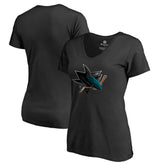 San Jose Sharks Women's Midnight Mascot V-Neck T-Shirt - NHL T-shirts