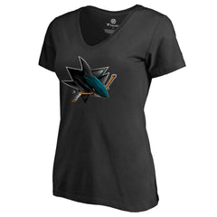 San Jose Sharks Women's Midnight Mascot V-Neck T-Shirt - NHL T-shirts