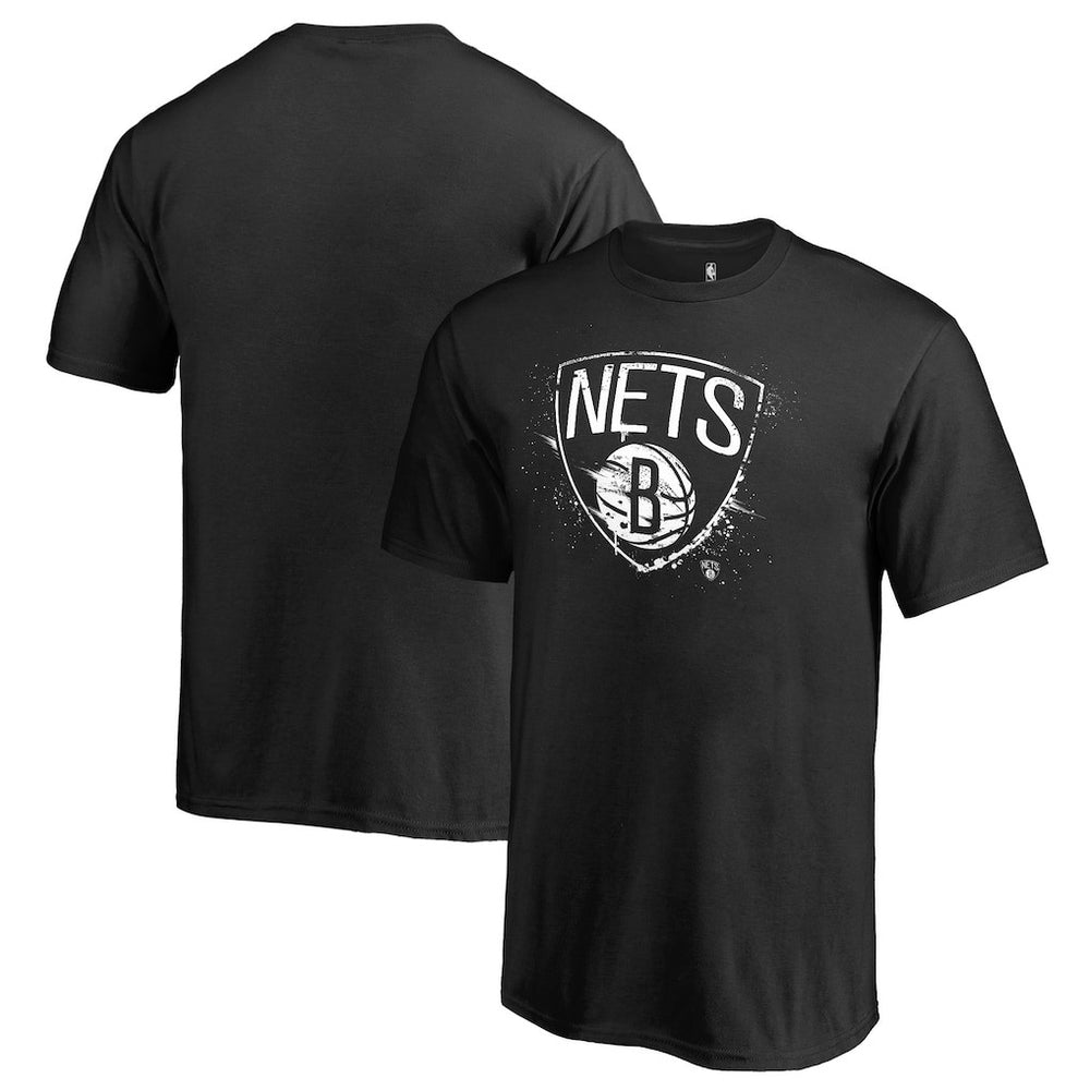 Black Brooklyn Nets Splatter Logo T-Shirt | NBA