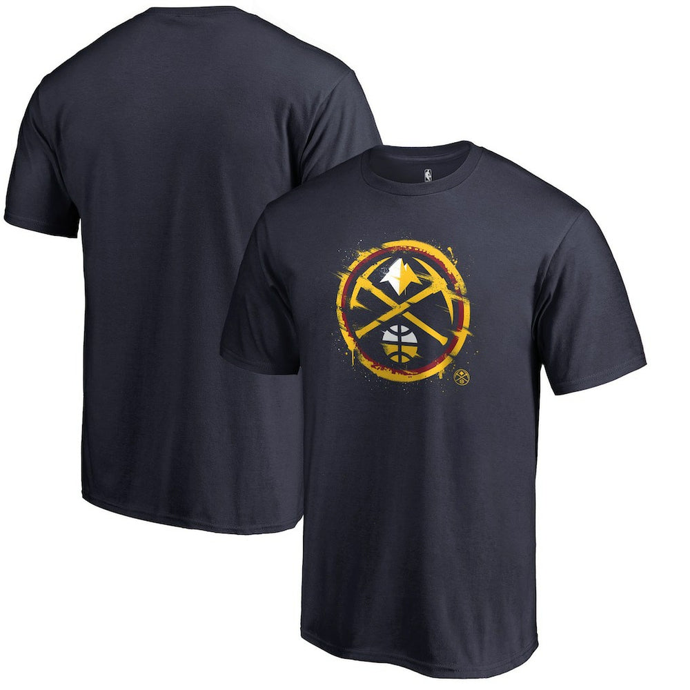 Navy Denver Nuggets Splatter Logo T-Shirt sale | NBA