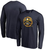 Navy Denver Nuggets Splatter Logo Long Sleeve T-Shirt sale | NBA