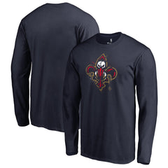 Navy New Orleans Pelicans Splatter Logo Long Sleeve T-Shirt | NBA