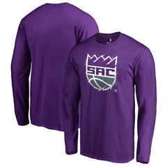 Purple Sacramento Kings Splatter Logo Long Sleeve T-Shirt | NBA