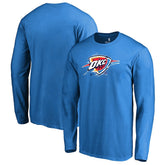 Blue Oklahoma City Thunder Splatter Logo Long Sleeve T-Shirt | NBA