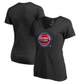 Black Detroit Pistons Women's Midnight Mascot V-Neck T-Shirt sale | NBA
