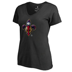 Black New Orleans Pelicans Women's Midnight Mascot V-Neck T-Shirt | NBA