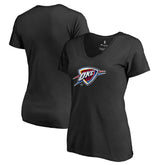 Black Oklahoma City Thunder Women's Midnight Mascot V-Neck T-Shirt | NBA