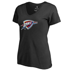 Black Oklahoma City Thunder Women's Midnight Mascot V-Neck T-Shirt | NBA