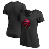 Black Toronto Raptors Women's Midnight Mascot V-Neck T-Shirt | NBA