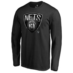 Black Brooklyn Nets Midnight Mascot Long Sleeve T-Shirt | NBA