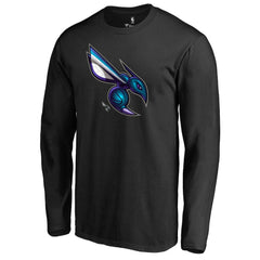 Black Charlotte Hornets Midnight Mascot Long Sleeve T-Shirt | NBA