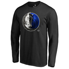 Black Dallas Mavericks Midnight Mascot Long Sleeve T-Shirt sale | NBA