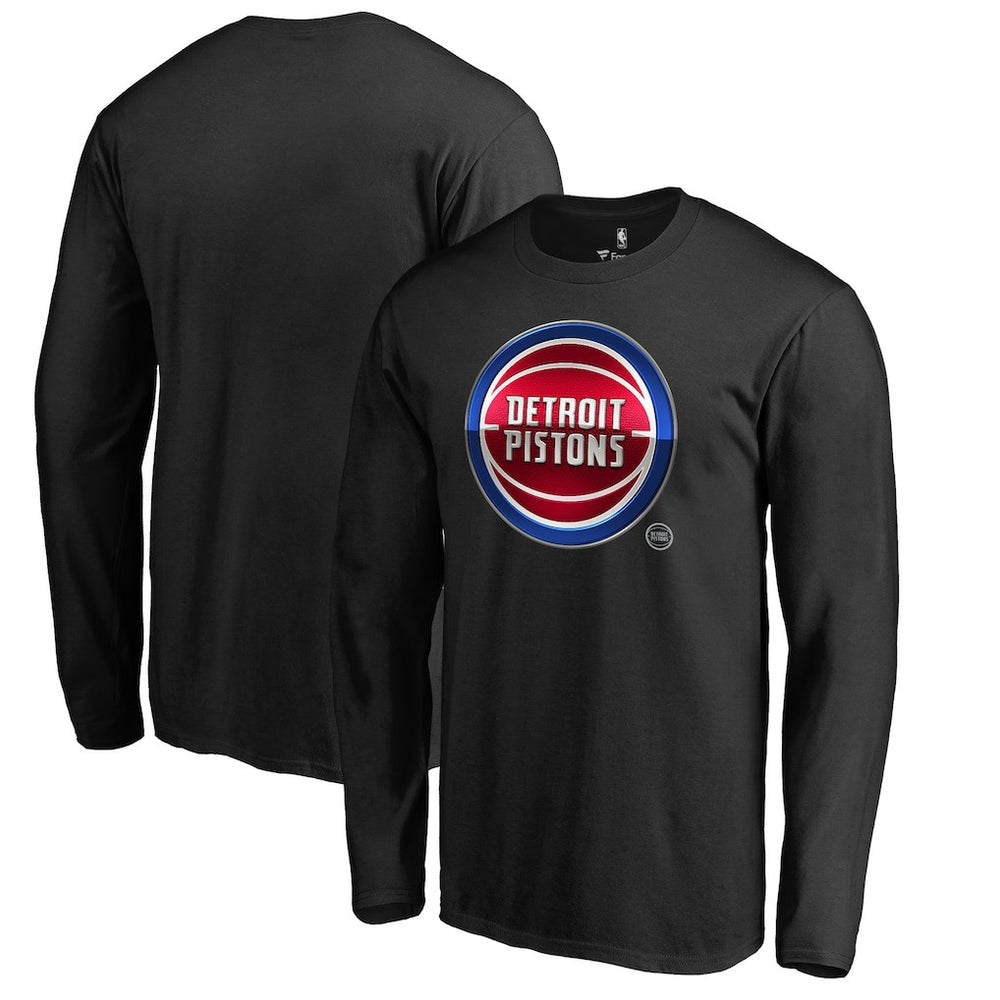 Black Detroit Pistons Midnight Mascot Long Sleeve T-Shirt sale | NBA