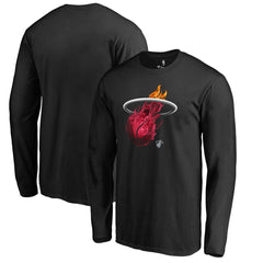 Black Miami Heat Midnight Mascot Long Sleeve T-Shirt | NBA