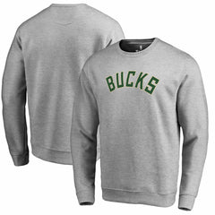 Heathered Gray Milwaukee Bucks Wordmark Pullover Sweatshirt | NBA