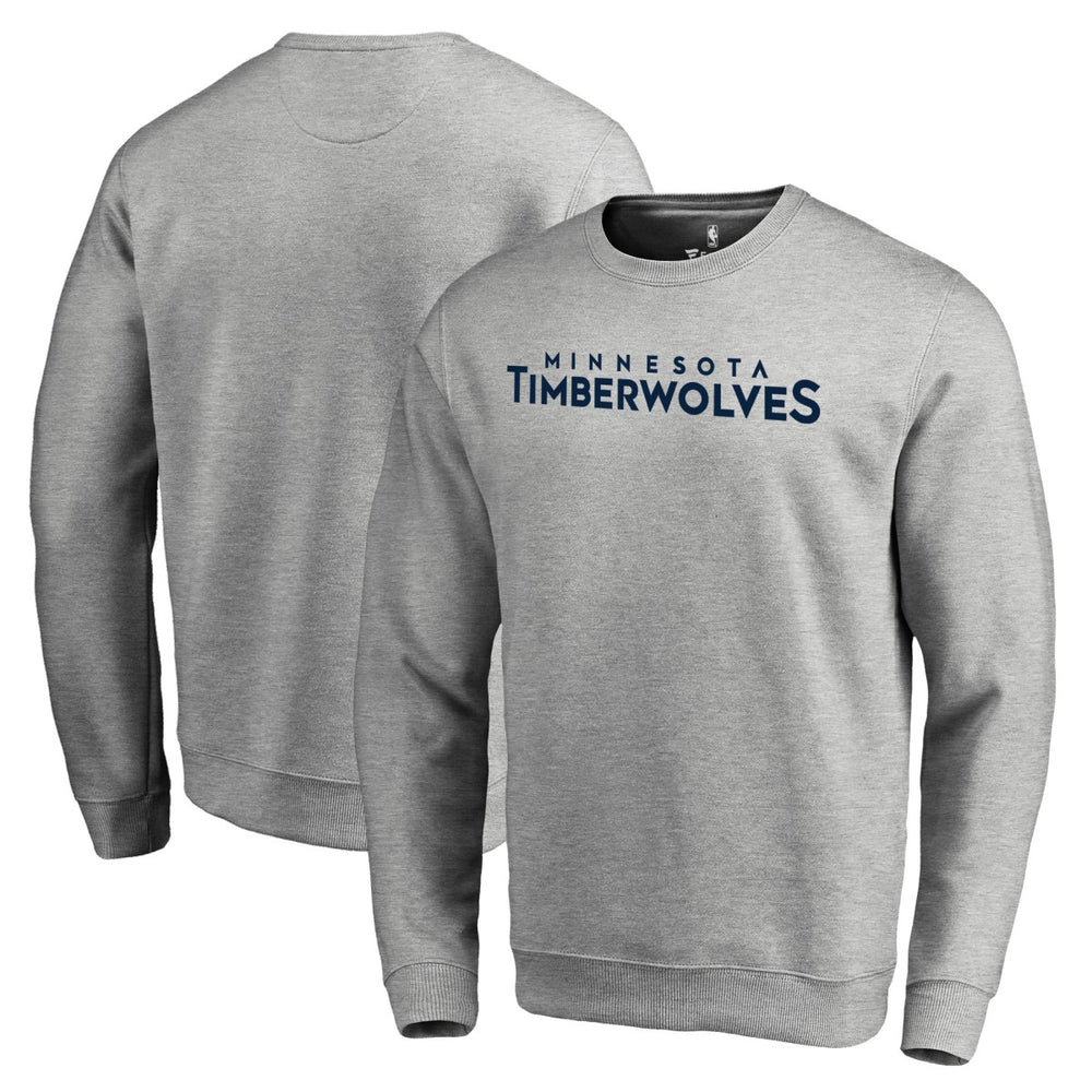 Heathered Gray Minnesota Timberwolves Wordmark Pullover Sweatshirt | NBA