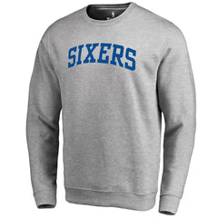 Heathered Gray Philadelphia 76ers Wordmark II Pullover Sweatshirt | NBA