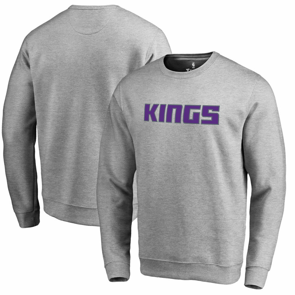 Heathered Gray Sacramento Kings Wordmark Pullover Sweatshirt | NBA