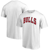 White Chicago Bulls Primary Wordmark T-Shirt sale | NBA