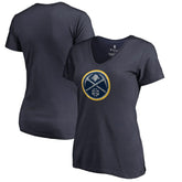 Navy Denver Nuggets Women's Static Logo V-Neck T-Shirt sale | NBA