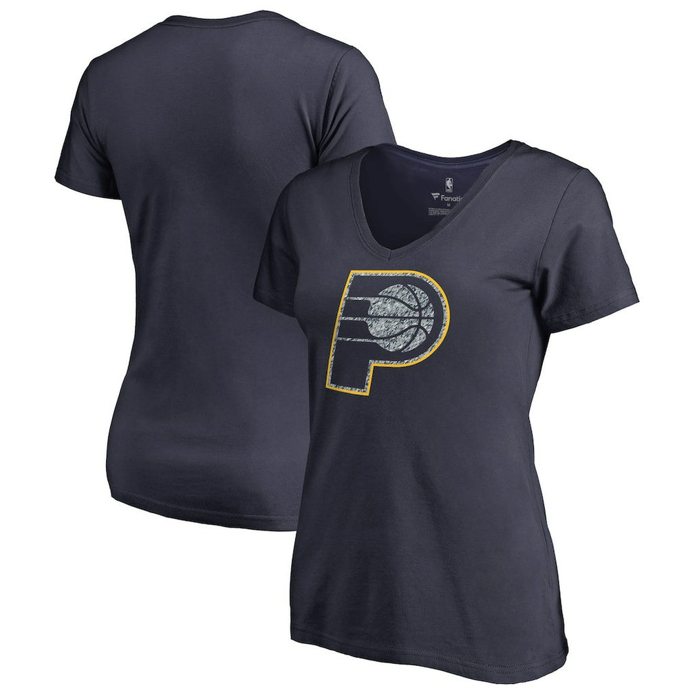 Navy Indiana Pacers Women's Static Logo V-Neck T-Shirt | NBA